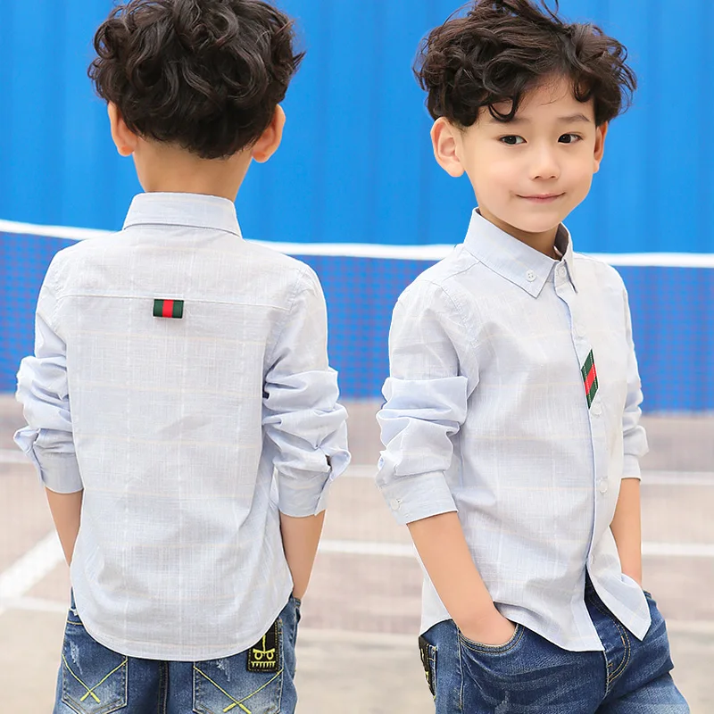 Male child shirt long sleeve 2017 spring child plaid shirts spring and ...