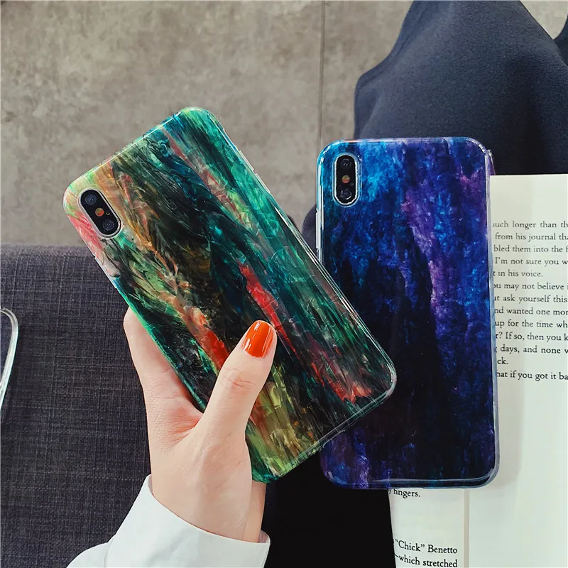 Чехол для телефона Marbling iPhone X XS max XR 6 6s 7 8 plus чехол из нефрита мягкий IMD силиконовый