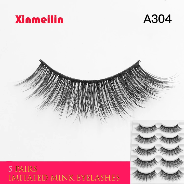 

eyelashes 5 pairs 3D faux natural long thick individual false eyelashes extension lashes wholesale eyelashes with eyelash boxess