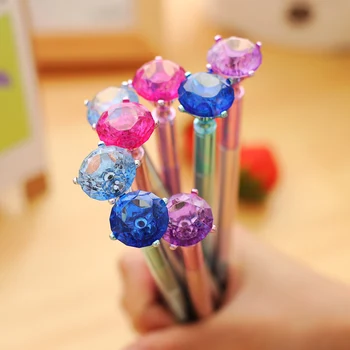 

8 PCS Crystal Ballpoint Pens Diamond Gem Rhinestone Metal Pen Fashion Luxury Gel Pen Creative Escolar Canetas For Princess Girl