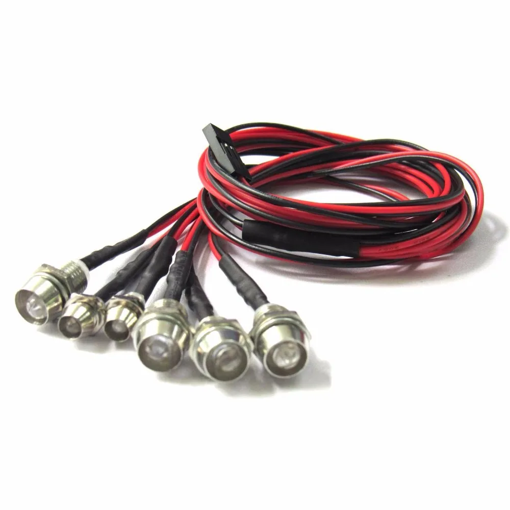 6Leds LED Light Set Headlight Taillight for 1/10 RC Car Truck Crawler