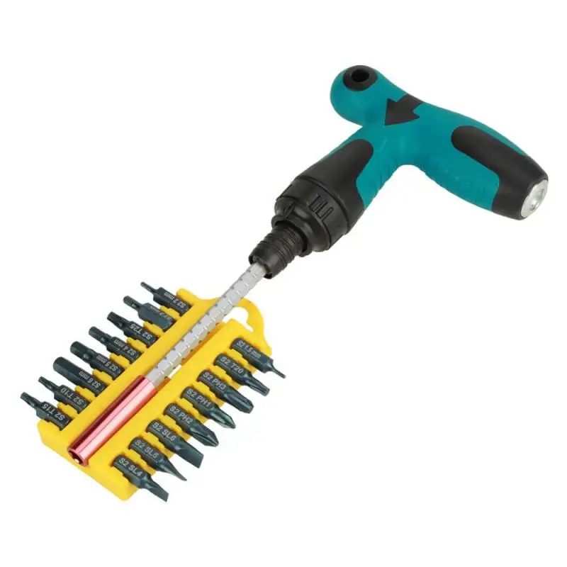 17pcs/set T Grip Stretchable Ratchet Screwdriver Bits Set Ratchet