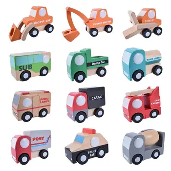 

12Pcs/Set Simulation Wooden Car Truck Model Kids Educational Toy Birthday Gift
