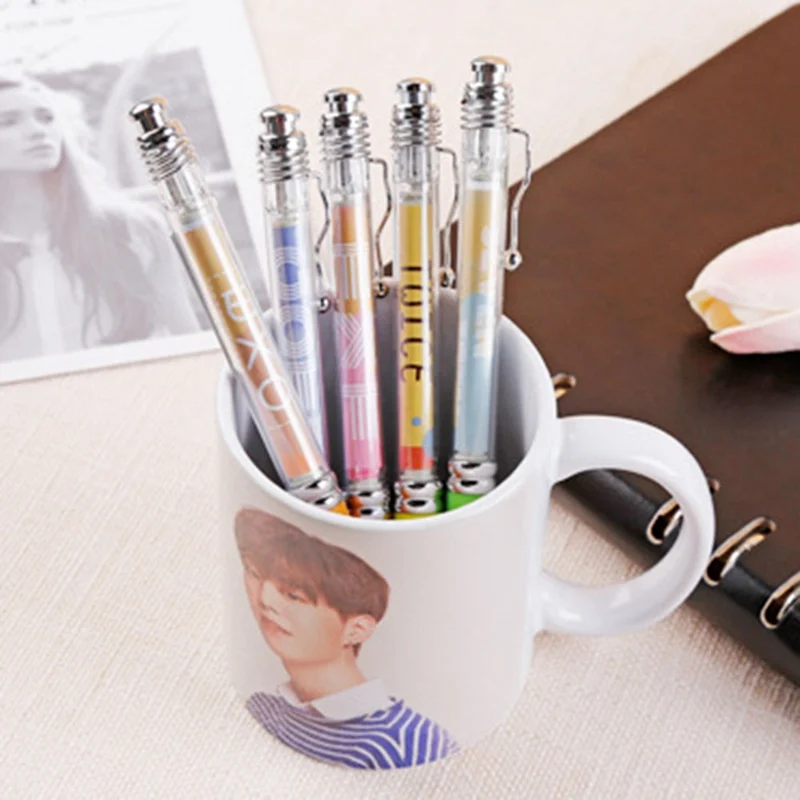 Новая гелевая ручка Singer Star Kawaii BLACKPINK EXO TXT ITZY, Черная гелевая ручка с чернилами, подарки, канцелярские принадлежности