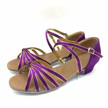 Лидер продаж для девочек танцевальные туфли, каблук 3 см, Детские пряжки латиноамериканских танцев Бальный Танец Сальса