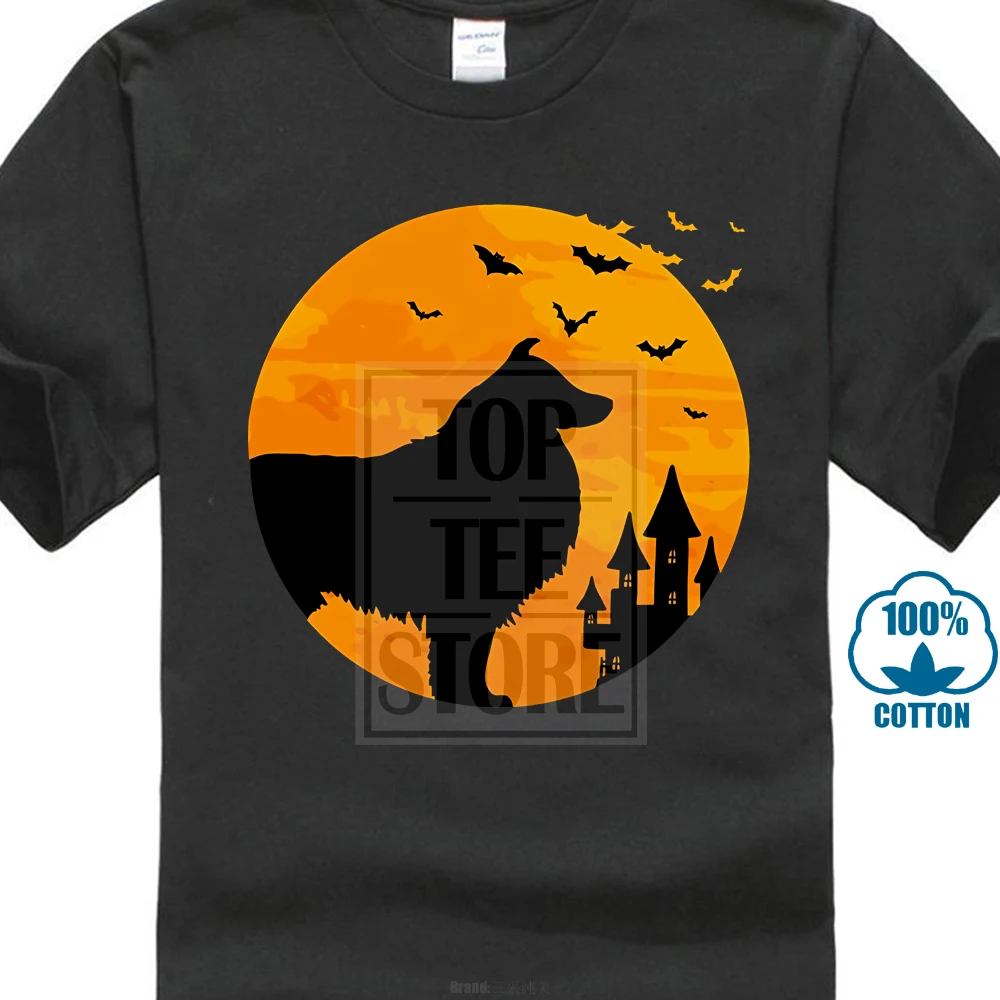 

Retro Funny New Brand Top O Neck Mens Shetland Sheepdog Tee Scary Halloween T Shirt T Shirt