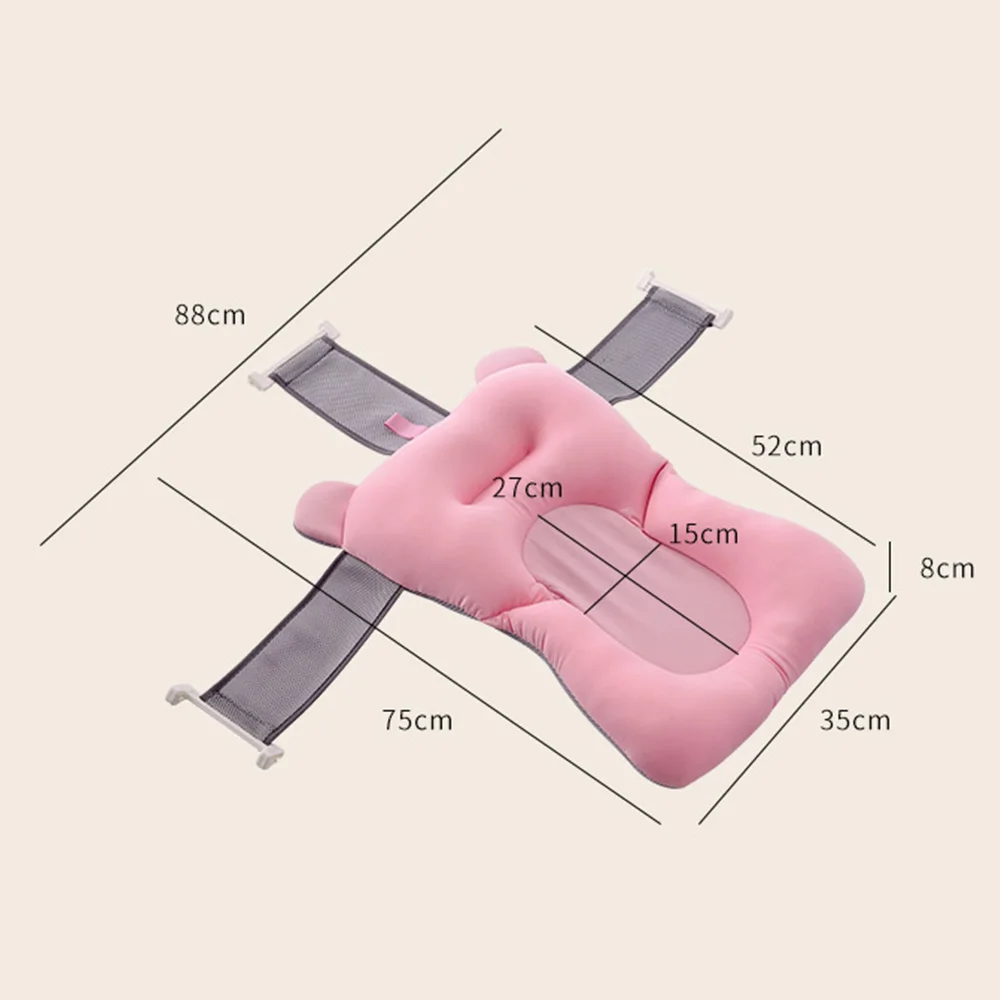 Складная детская Ванна для новорожденных, детский поплавок, коврик для ванной, нескользящий коврик для купания, уход за ребенком, Товары для ванной для детей - Цвет: Розовый