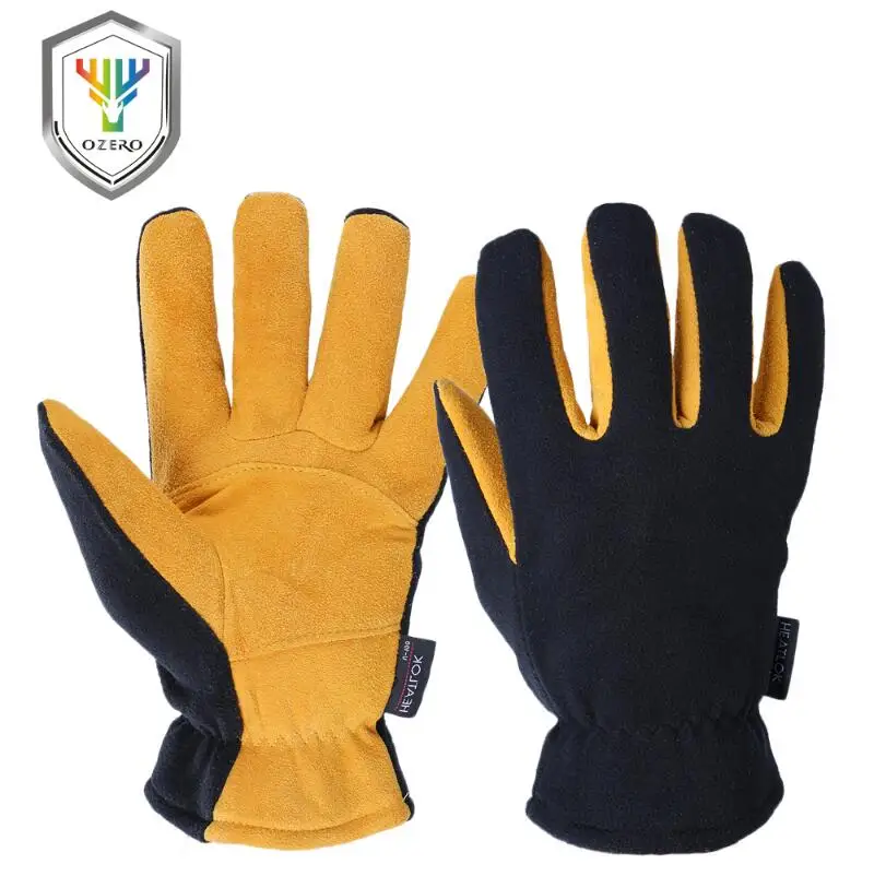 Deerskin Winter Warm Gloves Men's Work Driver Windproof Security Protection Wear Safety Working For Men Woman Gloves