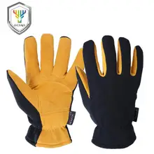 Deerskin Winter Warm Gloves Men's Work Driver Windproof Security Protection Wear Safety Working For Men Woman Gloves