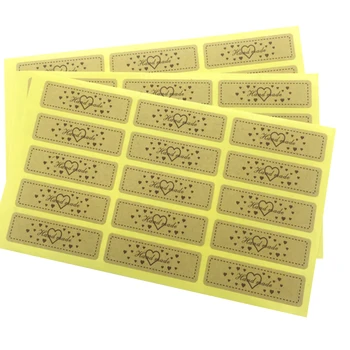 

150pcs/lot hand made with heart kraft paper gifts decorative seal sticker package adhesive label for handmade products