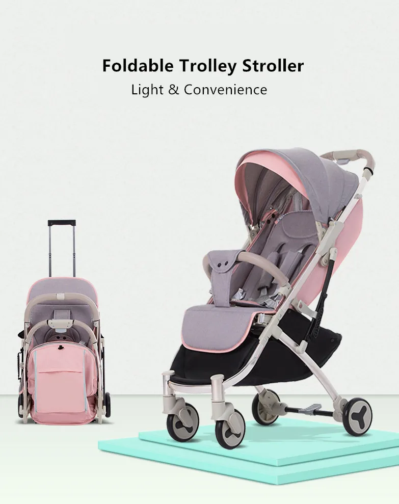 Flash Deal New Brand Baby Stroller Ultra Light Portable Folding Can Sit Lie Baby Child Kids Simple Pocket Mini Bike Hand Push Trolley 0