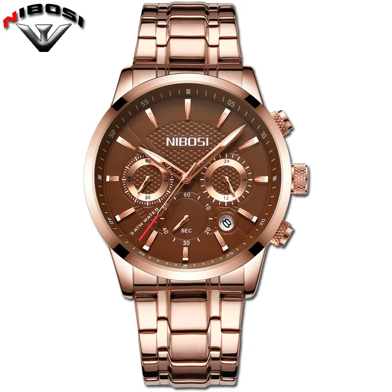 Montre Homme NIBOSI мужские часы 2017 топ класса люкс из нержавеющей стали Uhren Relogio Masculino
