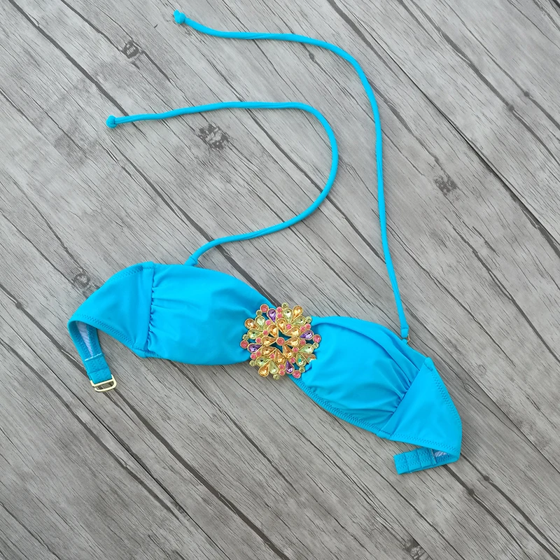 Женское прозрачное синее бикини, топы-трубы для женщин, Купальный топ, пляжная одежда, черные водные купальные костюмы, сексуальный секретный купальник, бикини - Цвет: 357-095