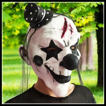 

Free shipping Deluxe Clowns Face Mask Halloween Mask Scary Clown Masks for Party Cosplay Masquerade Acting Joker Face Head Mask