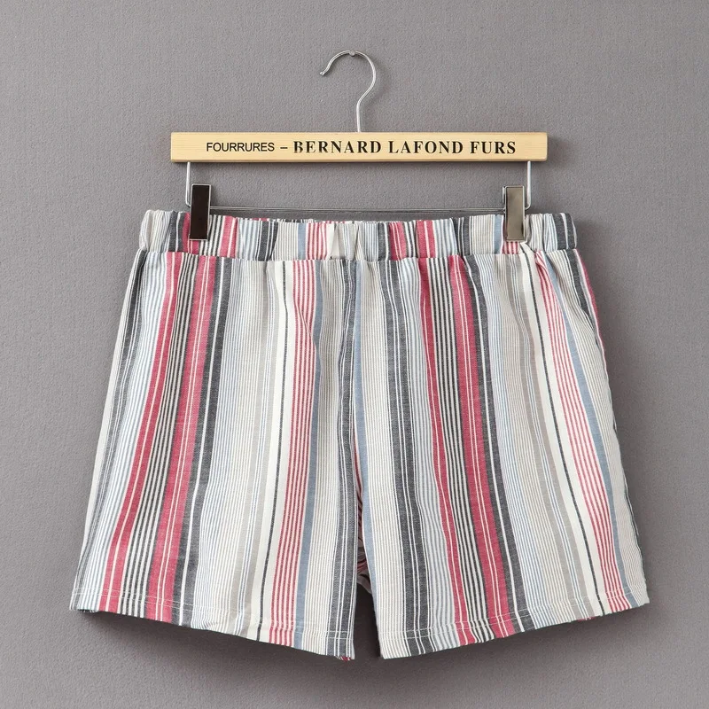 

Women Summer Thin Loose Cotton Striped Casual Shorts Comfort Lounge Shorts