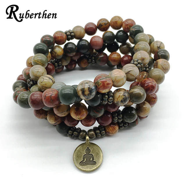 Ruberthen 2018 Design Wrap Buddhist Bracelet Vintage Pico Ruberthen 2018 Design Wrap Buddhist Bracelet Vintage Pico Or Necklace Meditative Healing 108 Mala Yoga