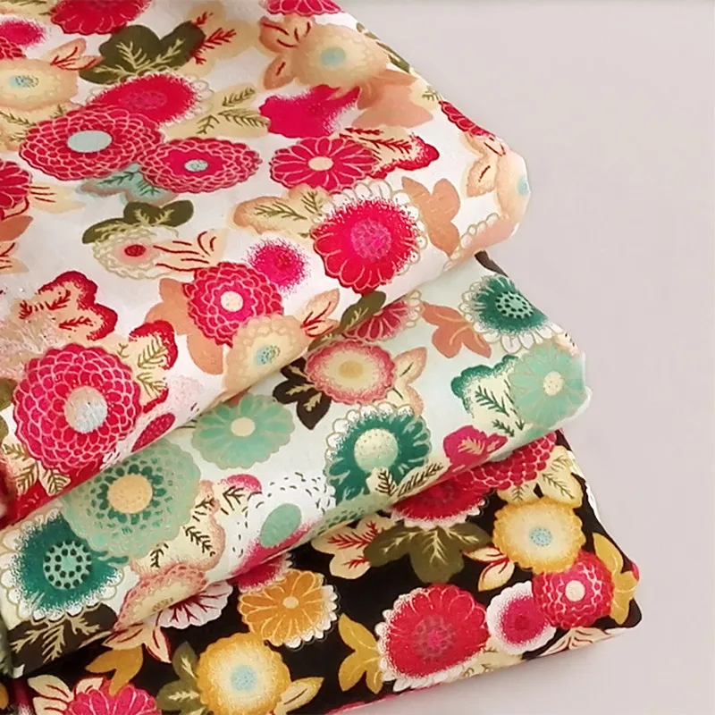 

3PCS 45CM*50CM Sunflower Printed fabric cotton cloth patchwork quilting fabric bundle set Diy doll cloth Sewing Textile Cloth