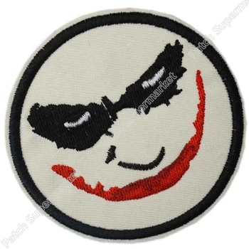 

WHY SO SERIOUS JOKER FACE Uniform Logo BATMAN Animated Series Costume Embroidered Emblem punk rockabilly applique iron on patch