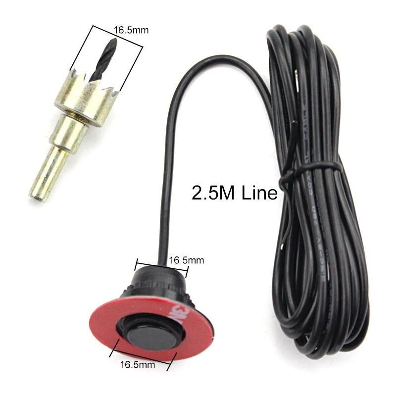 Sinairyu 13mm Flat Sensors Adjustable Depth 16mm Car Parking Sensor Assistance Backup Radar Buzzer System For Rear Front Bumper