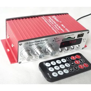 

DC12V MA-120 Mini Car power amplifier Computer small amplifier Fashion MP3 / USB / SD Card / FM stereo FM amplifier