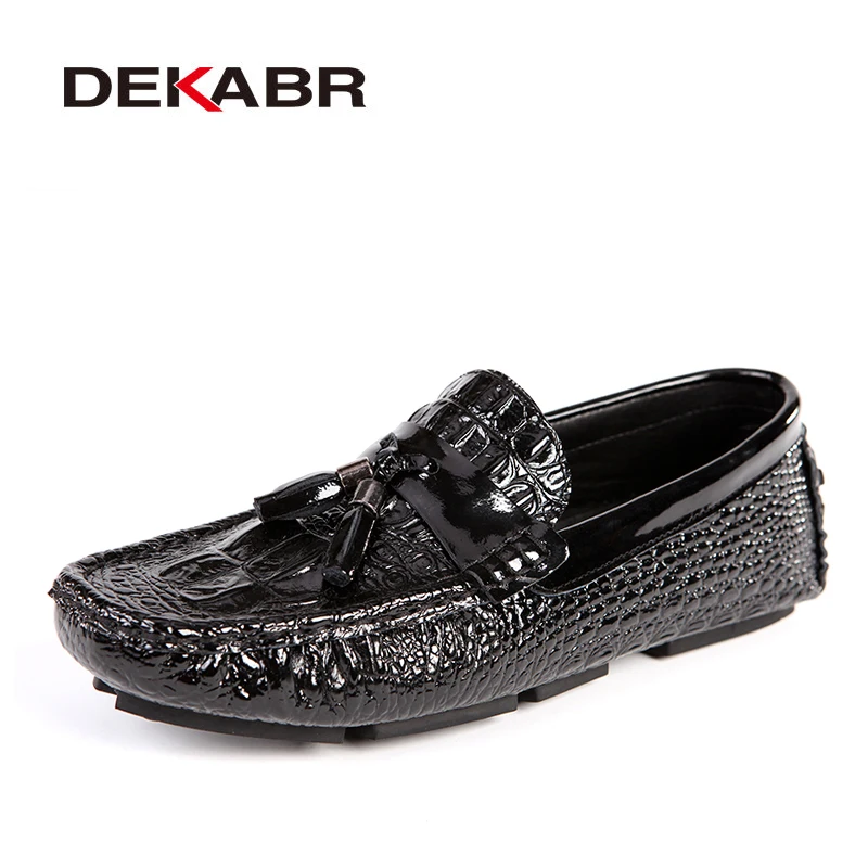 

DEKABR Men Casual Shoes Fashion Men Shoes High Quality Leather Loafers Moccasins Slip On Summer Style Footwear Shoes For Men