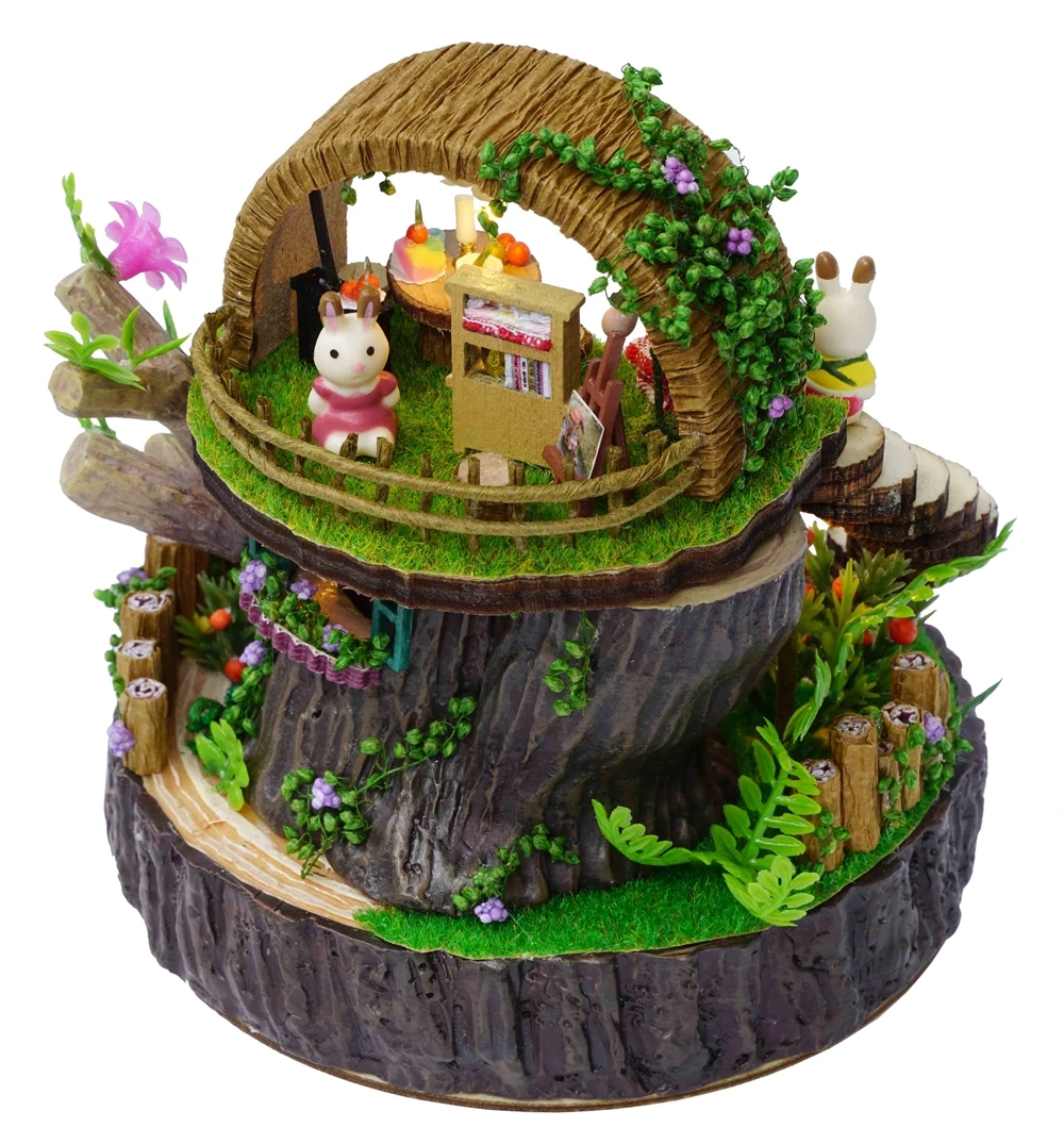 Кукольный дом Каса де boneca дит миниатюрный деревянный кукольный домик мебель poppenhuis детские игрушки подарок на день рождения сказочный лес Y005