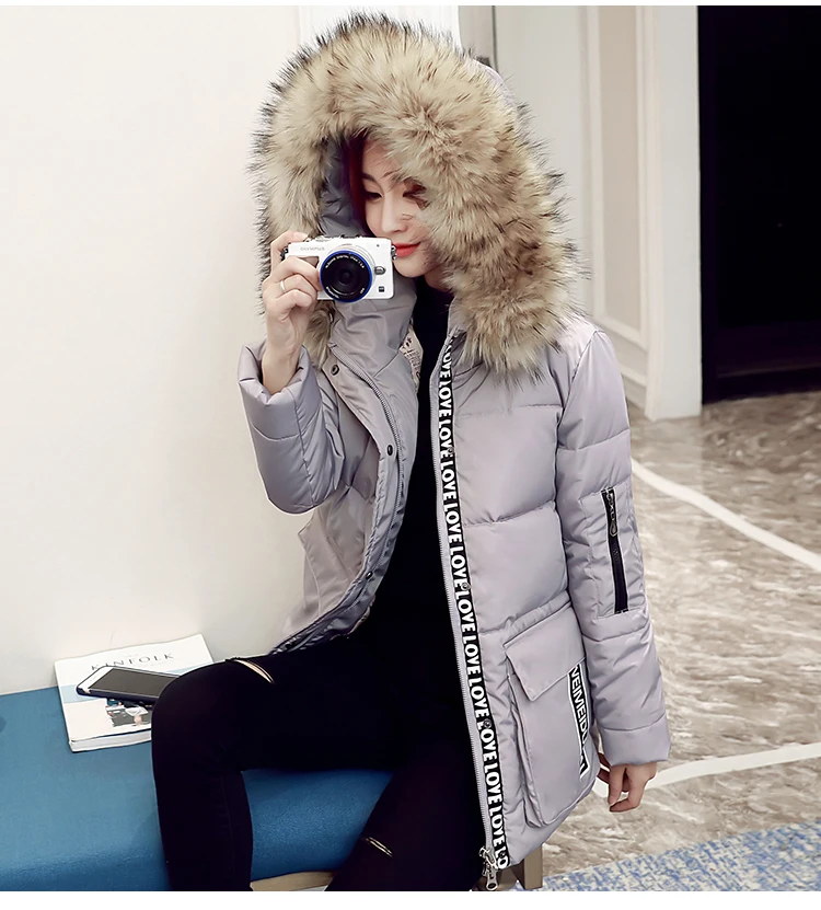 2018 ladies New Large Fur Collar Jacket  Winter Coat Women  Winter Down Jacket Korean Version Of Large  Women's Clothing LZ989 (2)