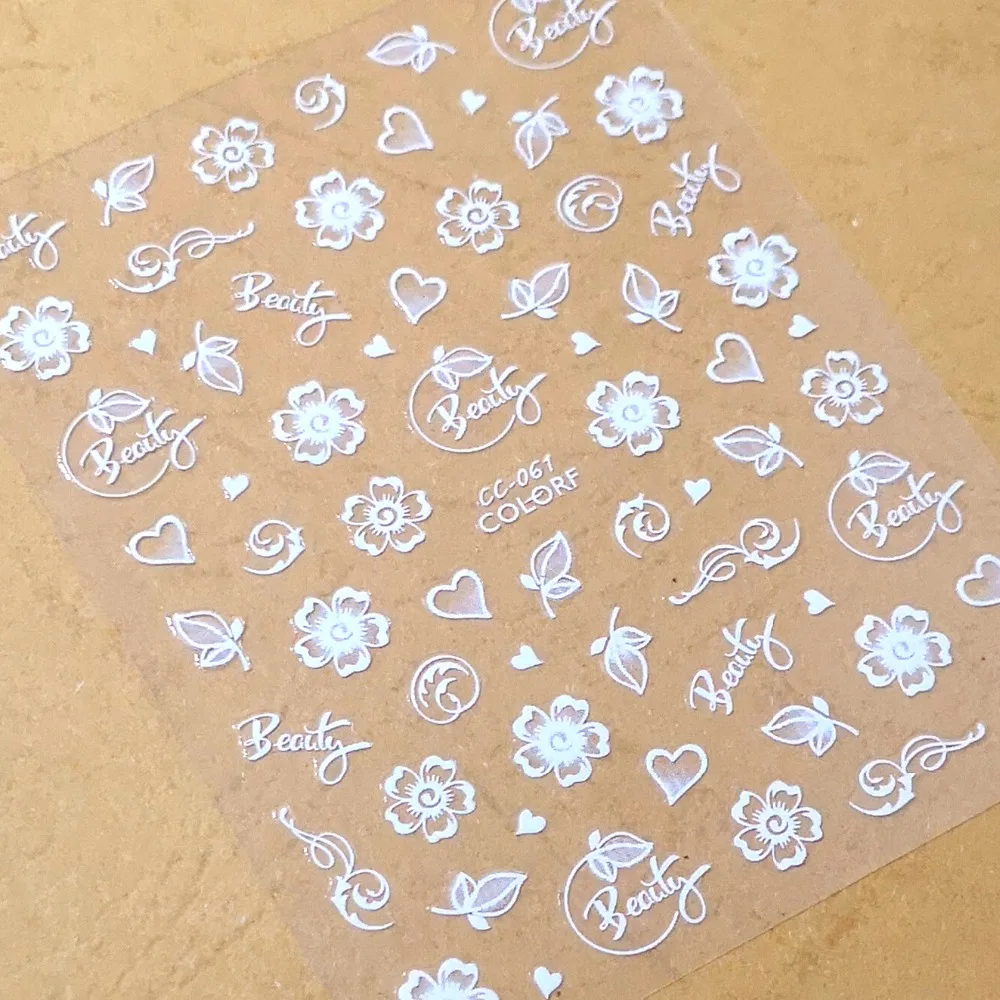 

Newest CC-056 57 Transparent flowers 3d nail art sticker Japan style nail decal stamping DIY nail decoration tools