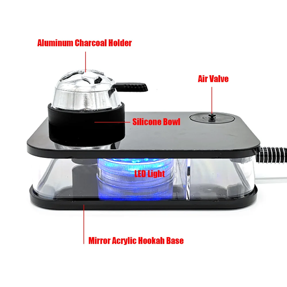 LOMINT современный акриловый Кальян Shisha черный Narguile Nargile курительная водопровод со светодио дный подсветкой оптовая продажа с фабрики Прямая