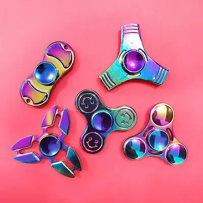 Rainbow Hand Spinner Metal Fidget Toy EDC Focus ADHD Autism Finger Gyro