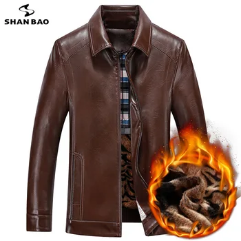 

Size M-4XL Men's Brand Sheepskin Jacket 2019 Autumn Winter New Luxury High Quality Business Casual Men's Lapel Leather Jacket