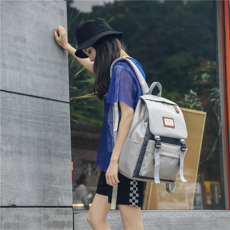 Menghuo Cover Backpack Women Leisure Travel Laptop Backpacks Men Business Mochila Waterproof Nylon Teenagers Student School Bags (14)