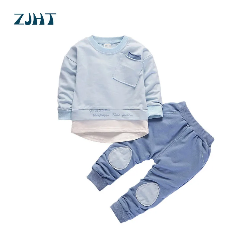 ZJHT/Коллекция года, весенне-осенние комплекты для детей, одежда для мальчиков и девочек детские спортивные костюмы хлопковый пуловер с длинными рукавами+ штаны, MY109