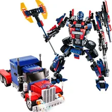 2-em-1 377 pcs Série de Transformação Transformar Robô Carro Grande Caminhão Bloco de Construção Modelo de Brinquedo de Presente para crianças menino de 8713