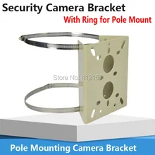 Universal Pole Mounting Bracket Arm Base holder for CCTV Security PTZ Camera Bracket clamp With Ring For Pipe LamPost Mount