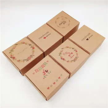 

20 pcs 6.5 x 6.5 x 3 cm Vintage kraft paper multiple design airplane box DIY wedding candy/cookies/chocolate box baby soap box