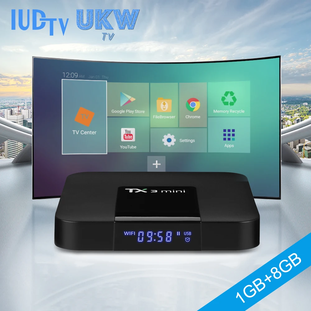 TX3 Мини Android 7,1 комбо коробка с один год IUDTV UKWTV код пустая белая коробка Android TV Box