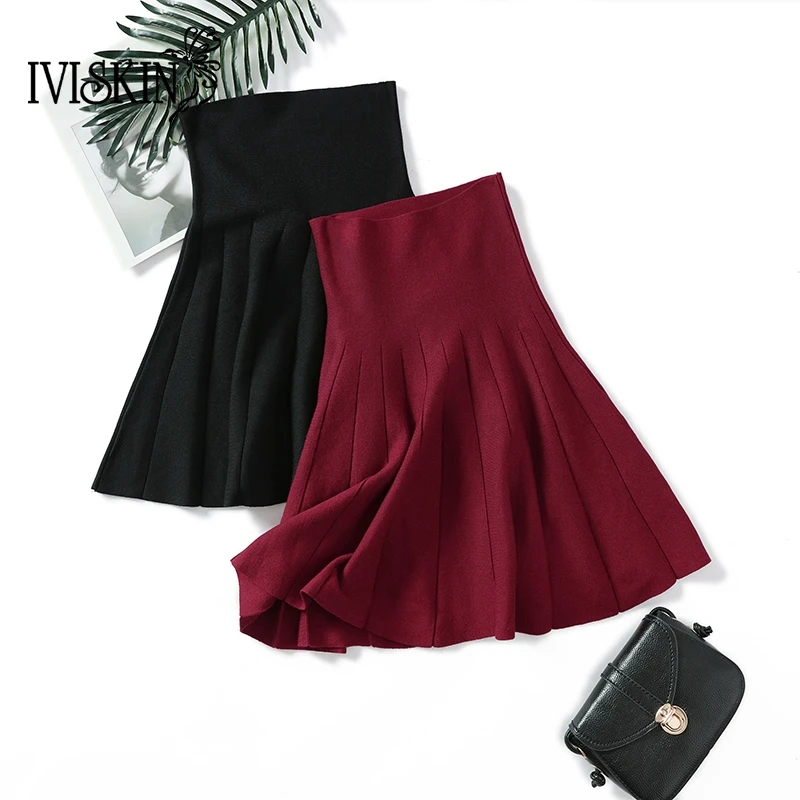 

Sexy Girls Short Skirts Womens Harajuku A-Line Party Mini Short Skirt Stretch Knit Skirt Women