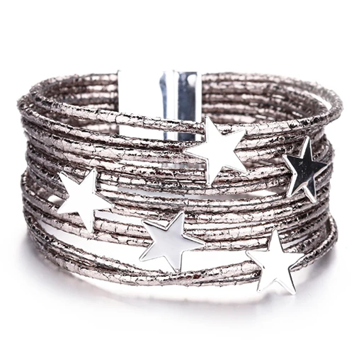 Flashbuy богемный стиль браслеты для женщин ювелирные изделия декоративный магнит браслет подарок одежда аксессуары браслеты и браслеты - Окраска металла: 11