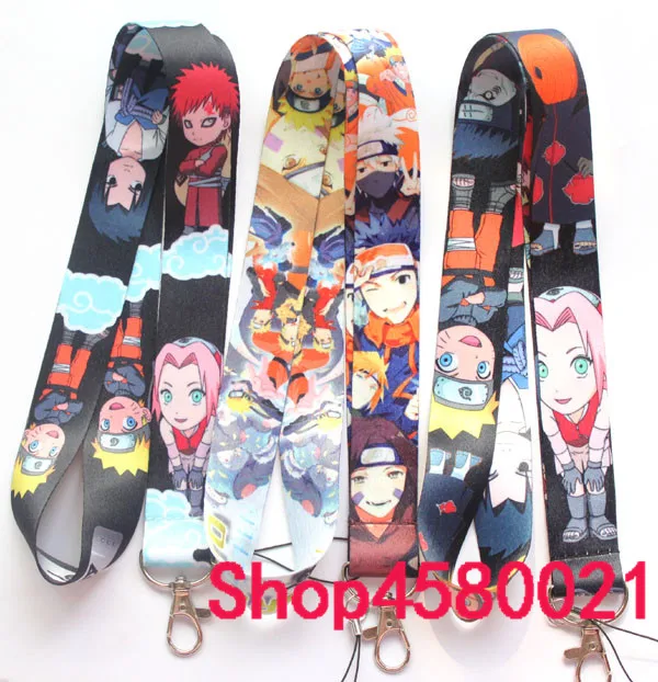 

New Free Shipping 10pcs Japan Anime Neck NARUTO key lanyards id badge holder keychain straps for mobile phone #404