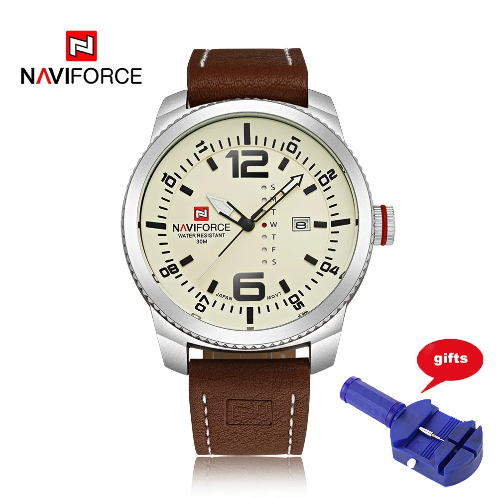 Luxury Brand NAVIFORCE 9063 Quartz Watch Men Date Casual Military Sports Watches Leather Wrist Watch Mens Male Relogio Masculino relogio masculino naviforce date day men quartz watch brand fashion leather sports watches military casual wrist watch men clock