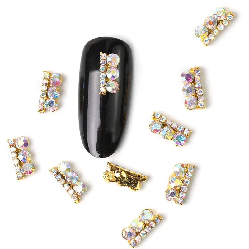 

2019 new 10 pieces crystal bright pearl nail rhinestone alloy Nail Art decorations glitter DIY 3D CJE nail jewelry pendant