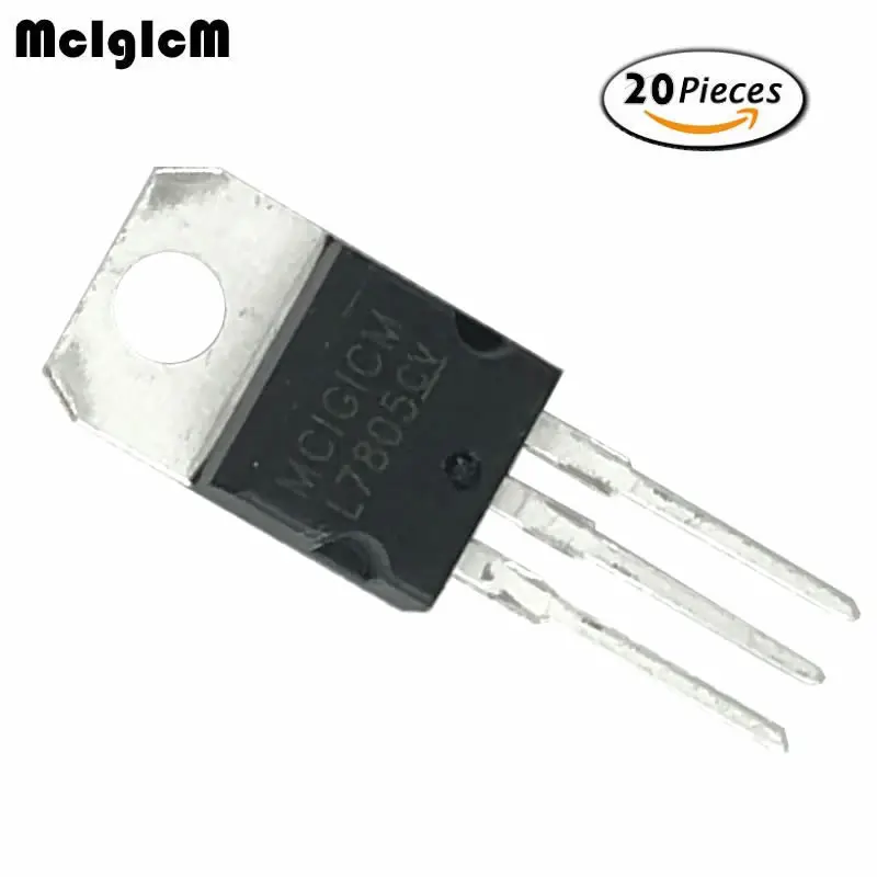 MCIGICM 20 штук L7805CV L7805 7805 Напряжение регулятор 5 V 1.5A TO 220|regulator 5v|voltage regulator5v regulator |