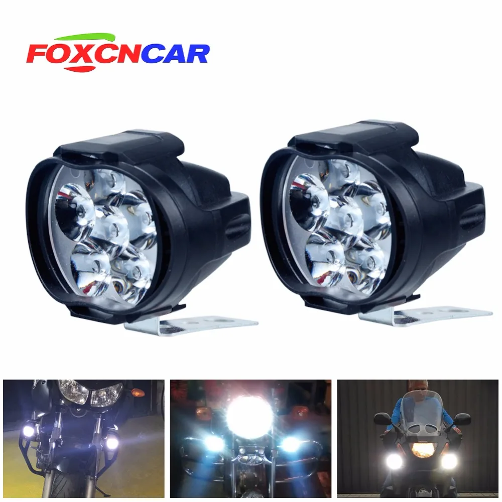 

Foxcncar newest 1000LM LED Motorcycle headlight Scooters fog lamp Spotlight DRL Motorbike Working Light accessory 12V 6500k 24V