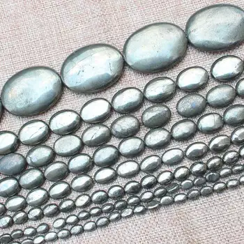 

Natural Pyrite Oval Loose Beads 15inch per strand,For DIY Jewelry Making !We provide mixed wholesale for all items!