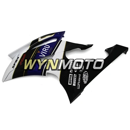 Выполните обтекатели комплект для Yamaha R6 2008- 08-16 лет впрыск АБС пластмасса капоты панели черный, белый цвет синий мотоцикл