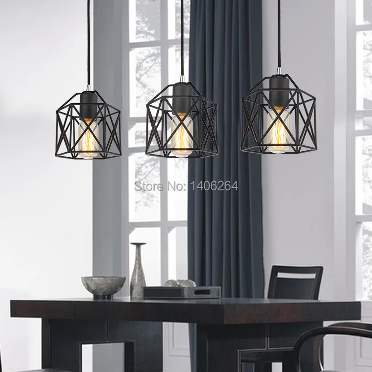 

Loft Edison Vintage Industrial Black/White Cages Droplight Ceiling Light  Cafe Bar Coffee Shop Bedside Hall Way Store Shop Club