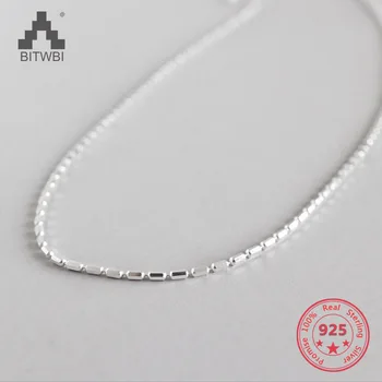 

100% S925 Sterling Silver Choker Necklace Minimalist Handmade Plain Chain for Women