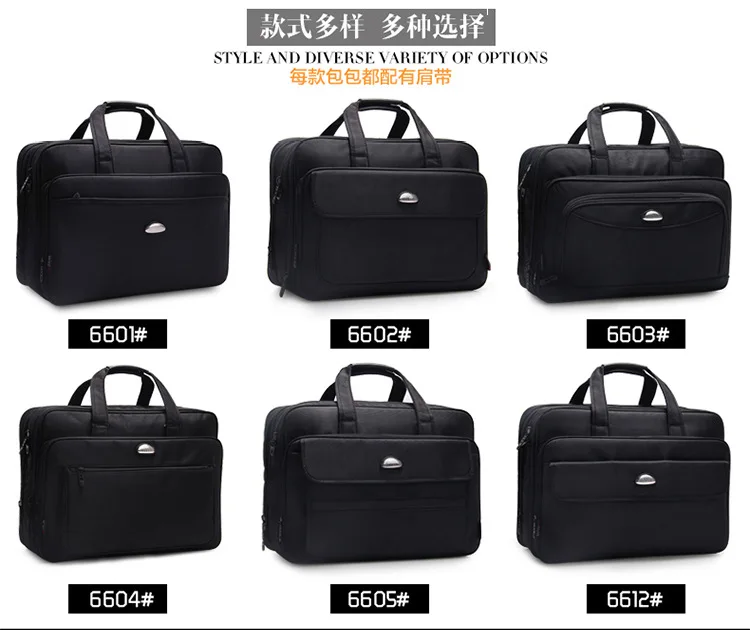 6601 New Fashion Business Man Bag large Capacity Briefcase Oxford Shoulder Bag Handbag Kit Computer Bag Oxford Briefcase