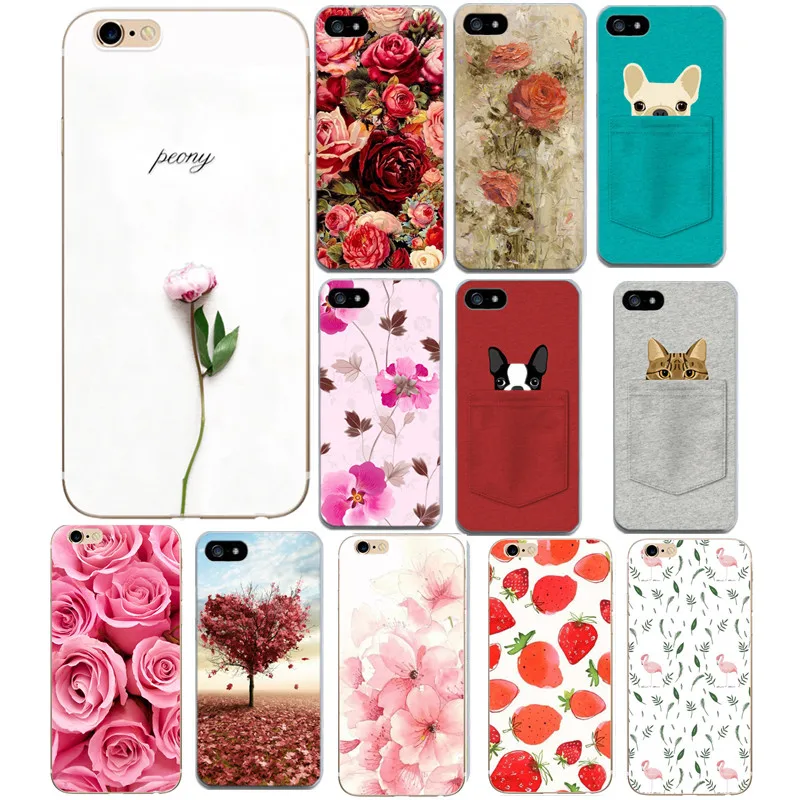 

For Fundas iPhone 8 Case Luxury Flower Cover For Apple iPhone 6 6S 8 7 PLUS X XS 5S SE 5 Cases Silicone TPU Back Case Carcasa